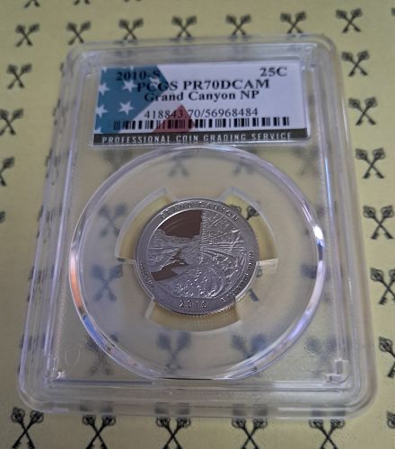 2010-S Grand Canyon (Arizona) Quarter PCGS PR 70 DCam with FREE 1/2 GOLDBACK*