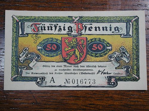 1921 German  50 Pfennig note NICE !