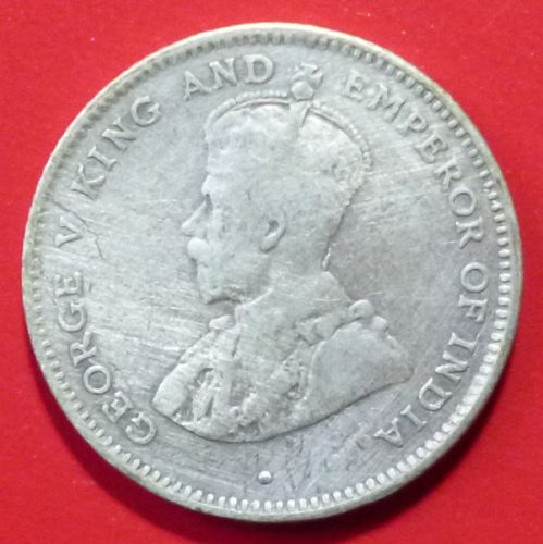 Ceylon Sri Lanka 25 Cents 1920 KM# 105a Silver