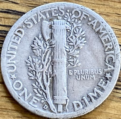 1938D mercury dime in FINE  condition