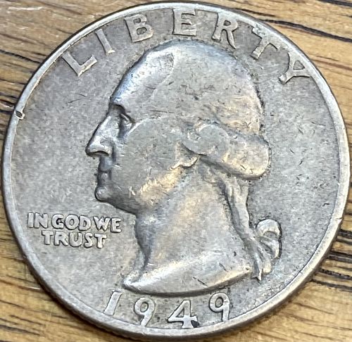 1949D Washington quarter in VERY FINE condition