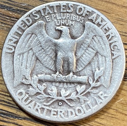 1951D Washington quarter in FINE condition