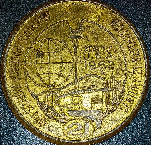 1962 Seattle Washington America’s Space Age World's Fair Century 21 Expo Medal