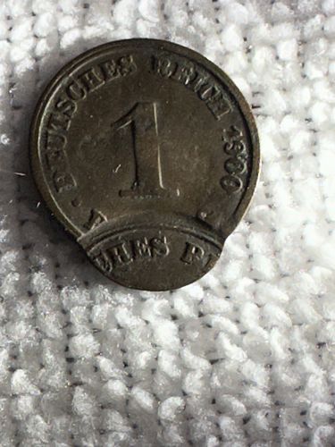 1900 German 1 Pfennig Double Struck  PB