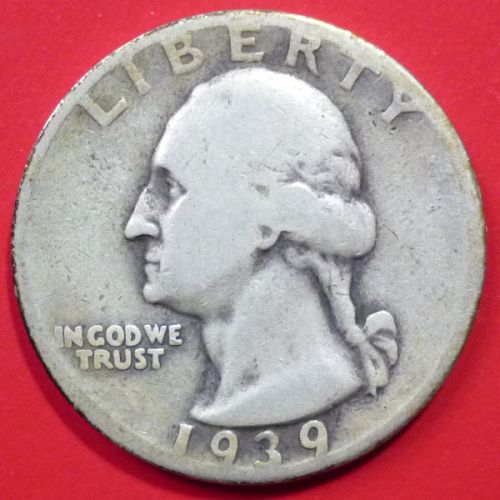 USA United States of America Washington Quarter 25 Cents 1939 P KM# 164 Silver