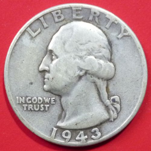 USA United States of America Washington Quarter 25 Cents 1943 P KM# 164 Silver