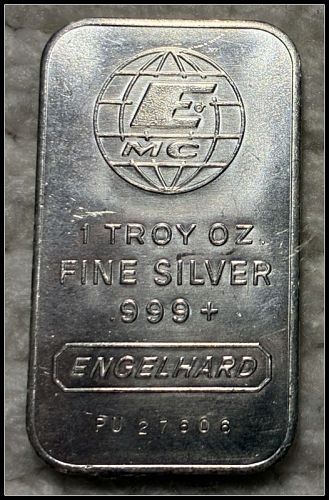 Engelhard Vintage 1 Troy oz ,999 Silver Bar