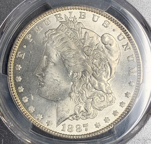 1887 Morgan Silver Dollar, MS63 PCGS (9784)