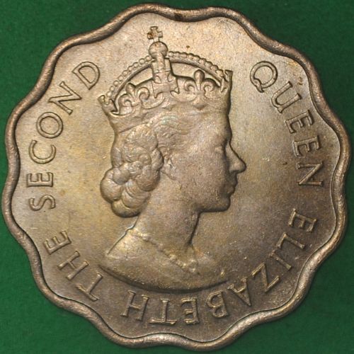 1954 Mauritius 10 Cents UNC