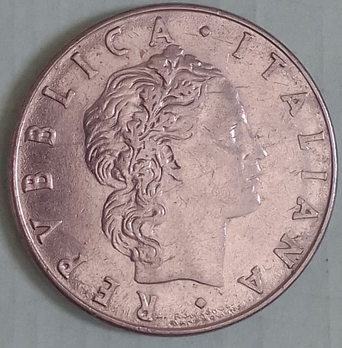 A14) .. ITALIAN  CIR. .L50.  COIN. 1977