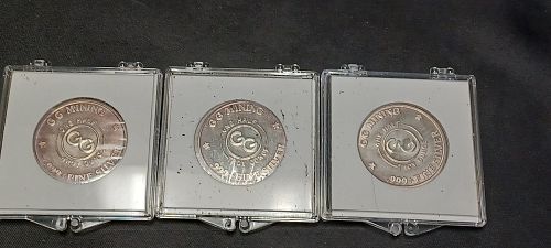 (3) 1/2 troy oz vintage silver rounds