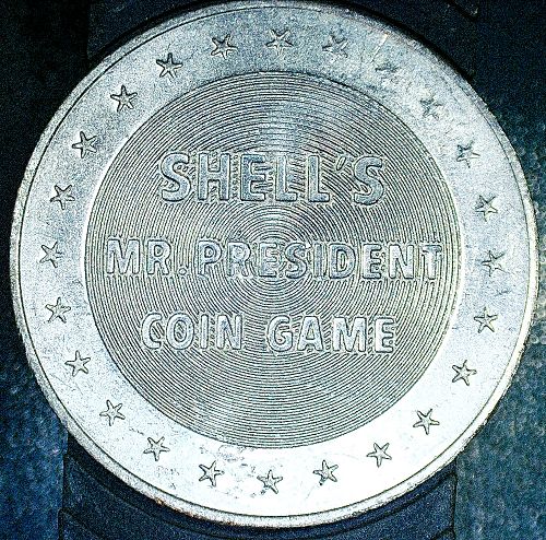 George Washington Shell Oil Mr. President 1968 Aluminum Coin Token ...