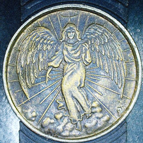 Vintage Guardian Angel Pocket Brass Gold Tone Coin Double Sided Medal Coin Token