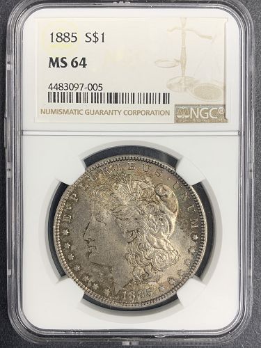 1885 Morgan Silver Dollar, MS64 NGC (9918)