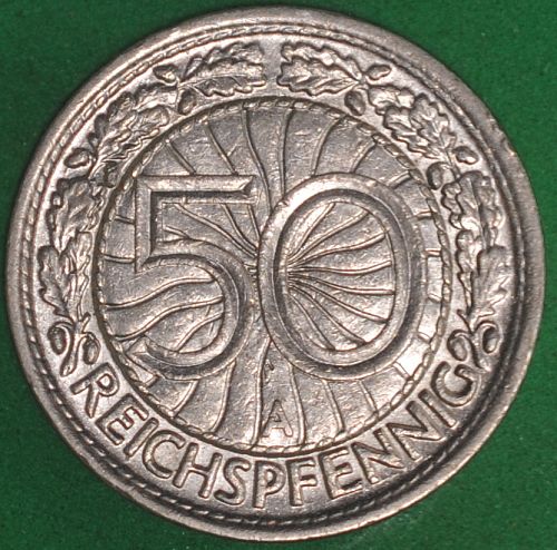 1928A Germany/Weimar 50 Reichspfennig VF+