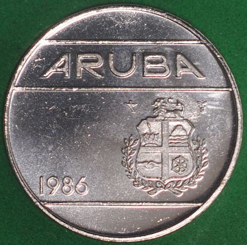 1986 Aruba 25 Cents BU