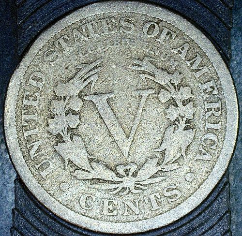 1906 Liberty V Nickel Mint Error Double Clipped