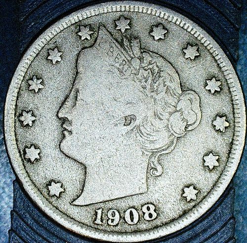 1908 P Liberty Nickel VG/F