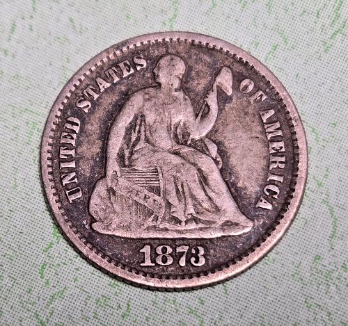 1873 Seated Liberty Half Dime Fine-15