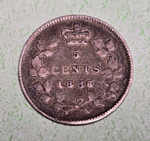 CANADA 1886 Small 6 Half Dime Fine-12