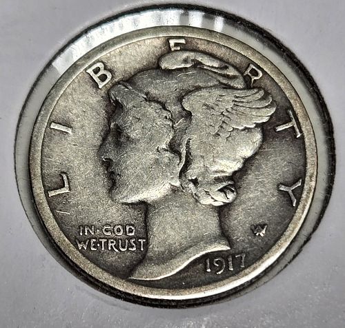 1917 Mercury Dime Fine-15