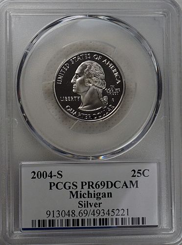 2004 S Michigan State Quarter --- Silver Proof