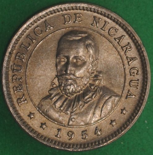 1954 Nicaragua 10 Centavos AU++