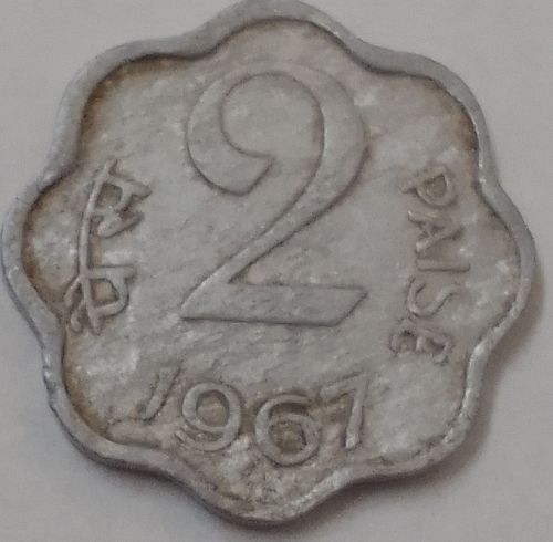 K)  FOUR DIFFERENT  INDIA  CIR. COINS 1945..1963..1967..1971