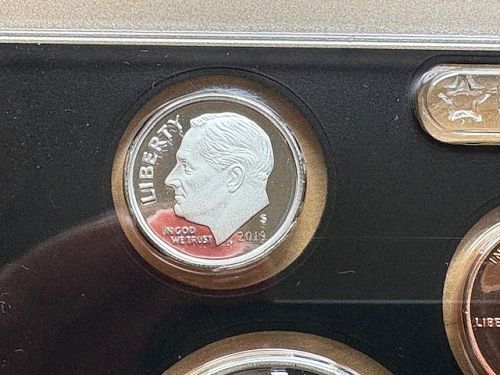 2019-S Silver Proof Roosevelt Dime. Cut from mint sets.