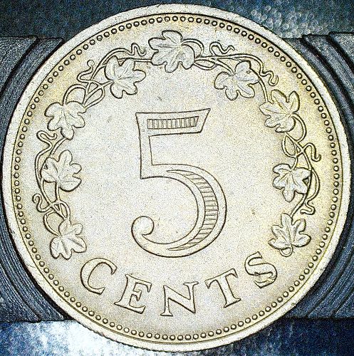 Maltese Coin Malta 5 Cents | Ritual Altar | Hagar Qim Temple | 1972