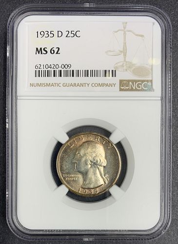 1935-D Washington Quarter, MS62 NGC (10061)