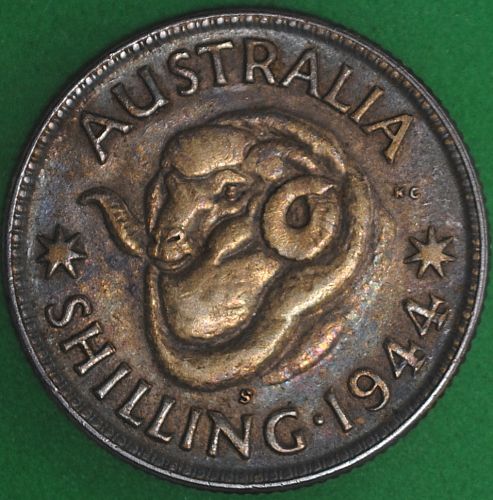 1944S Australia Shilling VF