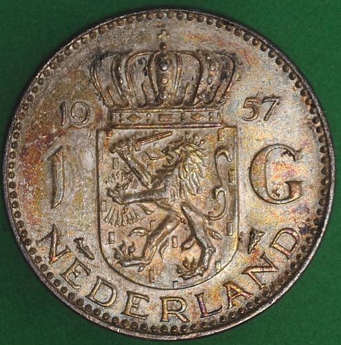 1957 Netherlands Gulden AU