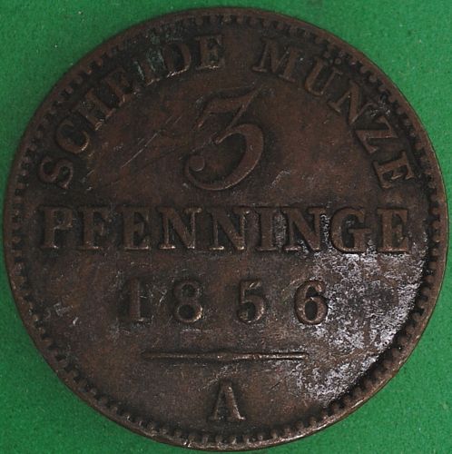 1856A German States/Prussia 3 Pfennige VF