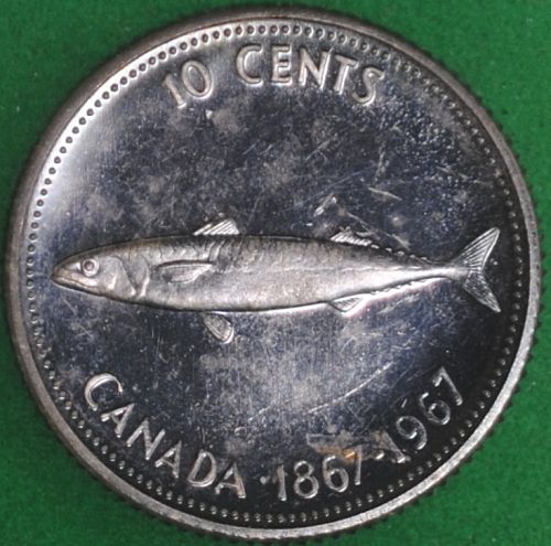 1967 Canada 10 Cents BU