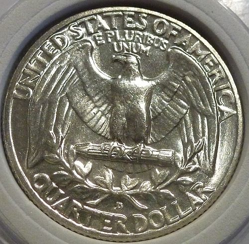 1955-D GEM BRILLIANT UNCIRCULATED Washington Quarter  BU # AA-36)