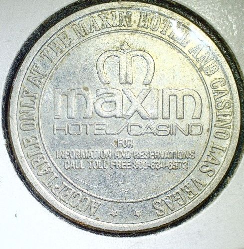 1979, Token, Maxim Hotel & Casino, Las Vegas, $1 Gaming Token