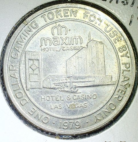 1979, Token, Maxim Hotel & Casino, Las Vegas, $1 Gaming Token