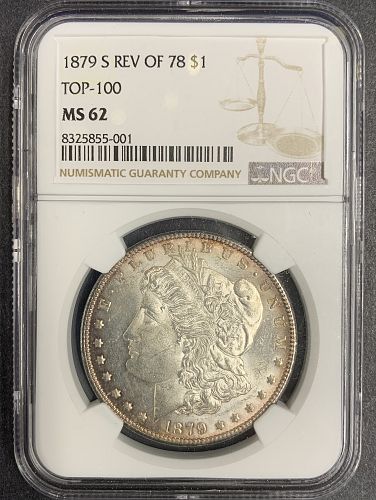 1879-S Rev of '78  Morgan Silver Dollar, MS62, NGC (10104)