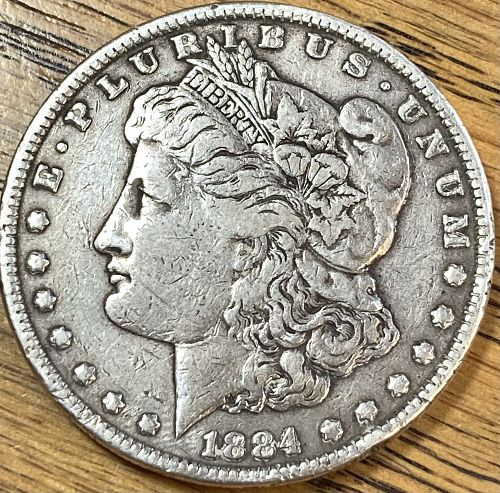 1884 Morgan dollar in EXTREMELY FINE condition