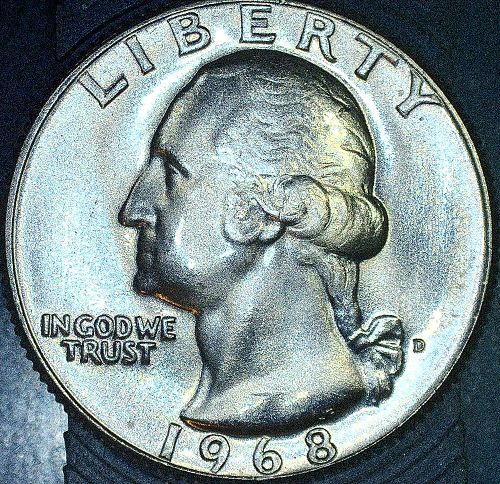 1968 D Washington Quarter BU or Better