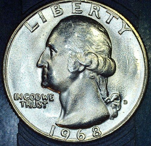 1968 D Washington Quarter BU or Better