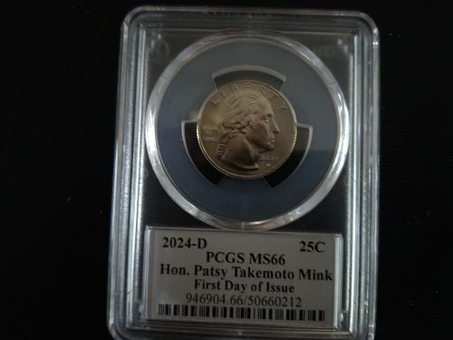 2024-D MS66 25C HON. PATSY TAKEMOTO MINK, FIRST DAY ISSUE