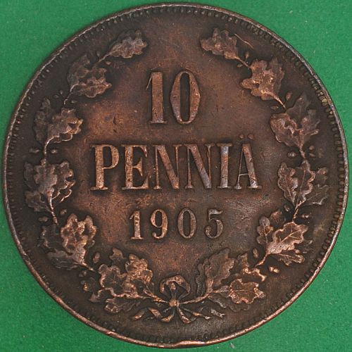 1905 Finland 10 Pennia Fine Details