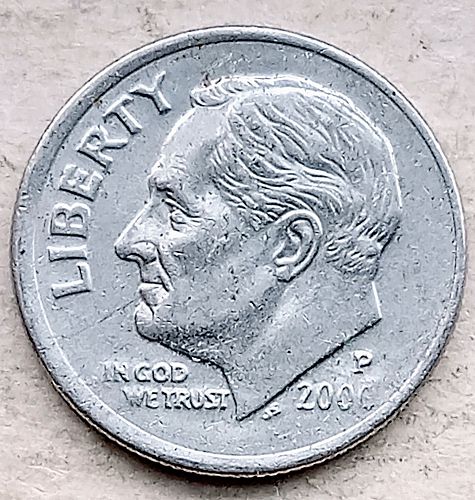 200? P Roosevelt Dime • Struck Through Greaser Error  *rd0x