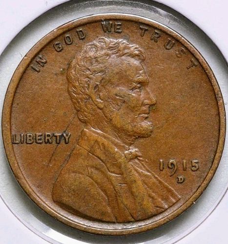 ☆ 1915 D Lincoln Wheat Cent Penny • Semi-Key Date • BN • AU