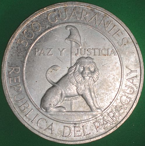 1973 Paraguay 300 Guaranies AU