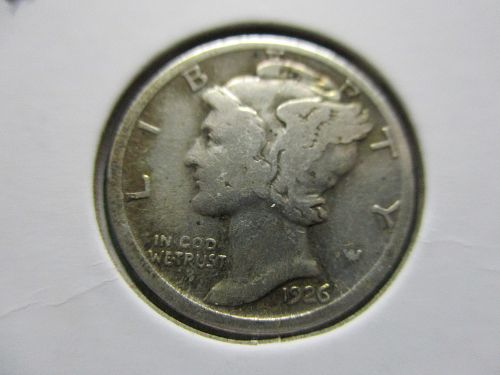 1926  Mercury Dime.  Item: 10 M26-22.