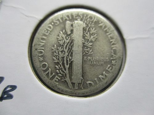 1928  Mercury Dime.  Item: 10 M28-27.