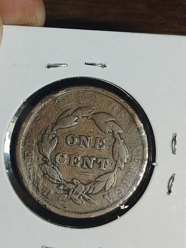 1835 large cent struck through grease obverse and reverse